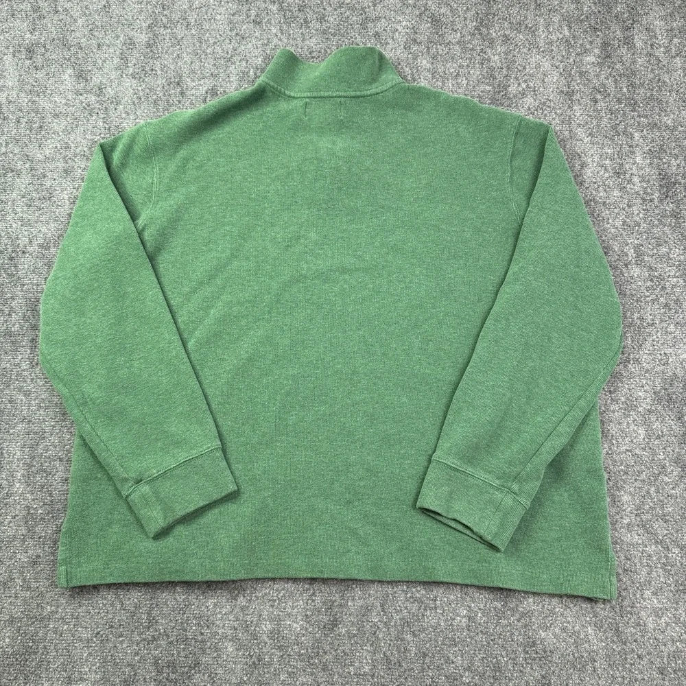 Vintage Polo Ralph Lauren Quarter Zip Sweater Mens XXL Green Cotton Pony Preppy